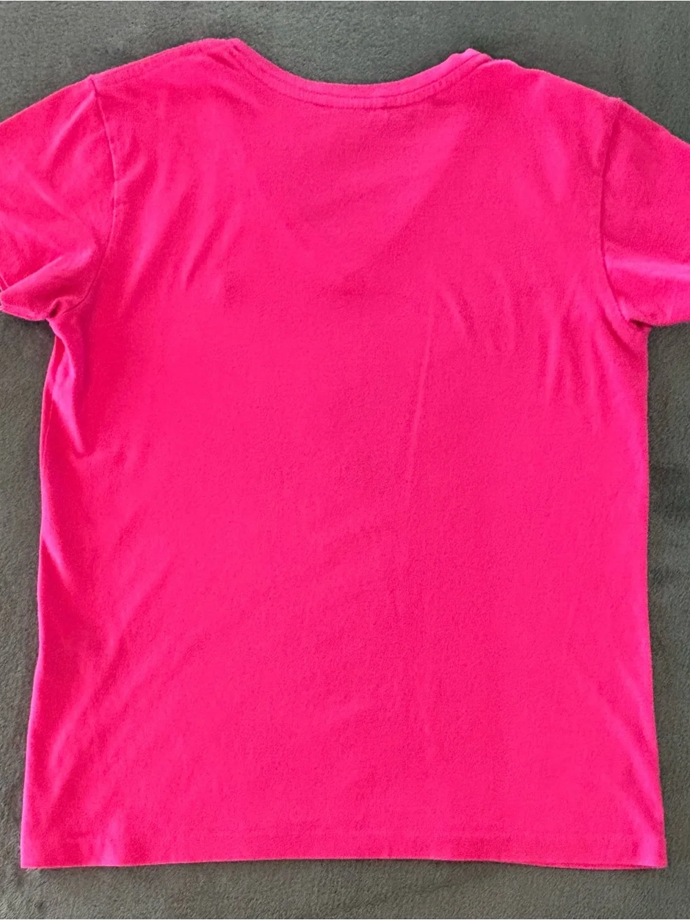Ralph Lauren Bright Pink V-Neck Shirt with Blue Pony, Size: S (youth/girls) hi